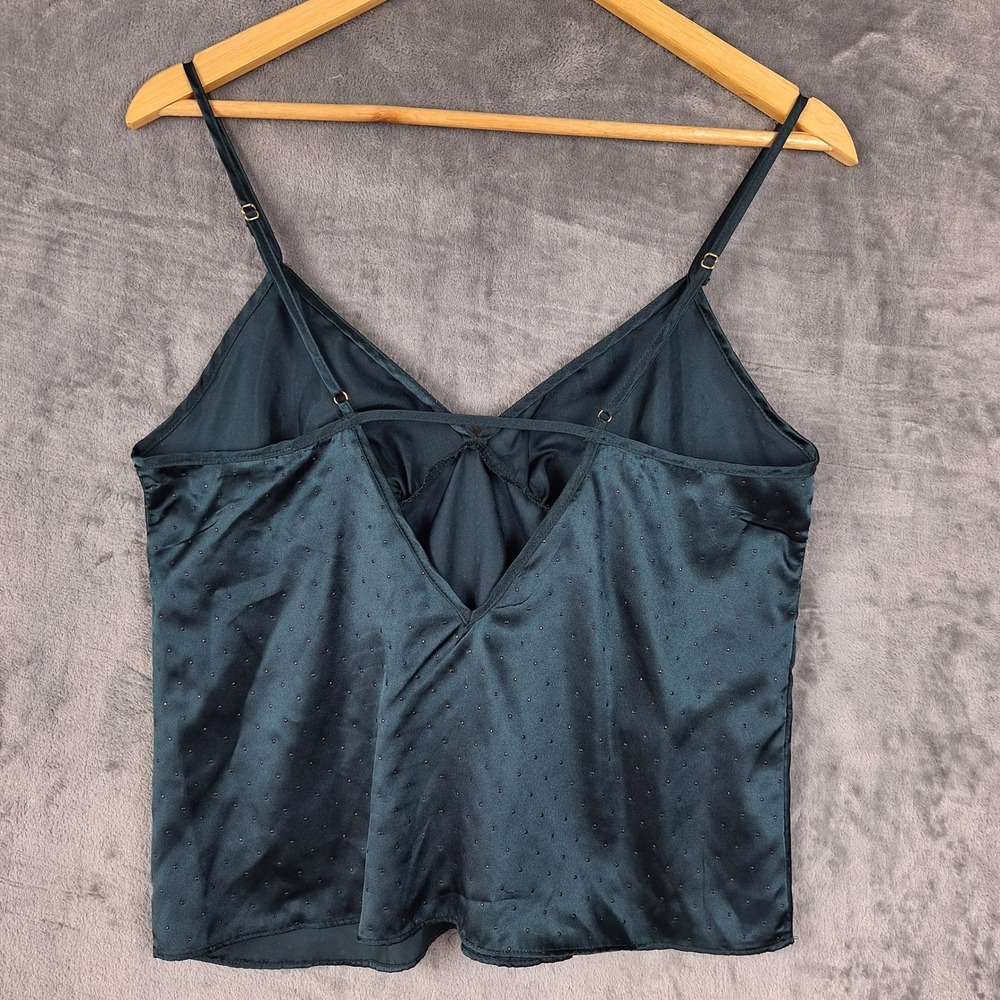 Womens Top Small Green Babydoll Y2K Fairy Grunge Satin Coquette Cami Whimsigoth - Picture 5 of 6